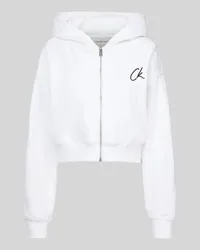 Calvin Klein Sweatjacke mit Logo-Stitching Weiss