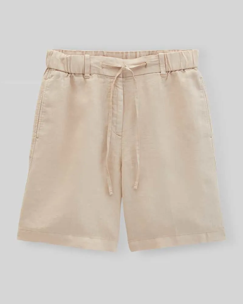 Marc O'Polo Wide Leg Bermuda aus reinem Leinen Sand