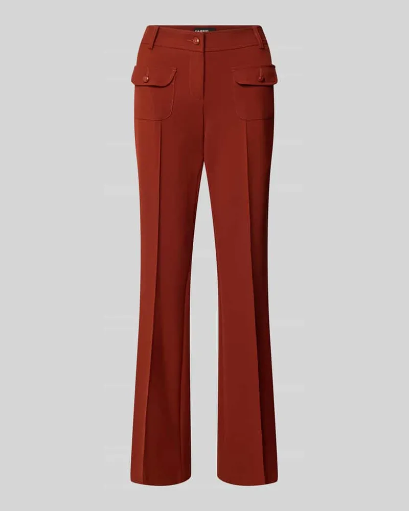 Cambio High Waist Hose mit Pattentaschen Rostrot