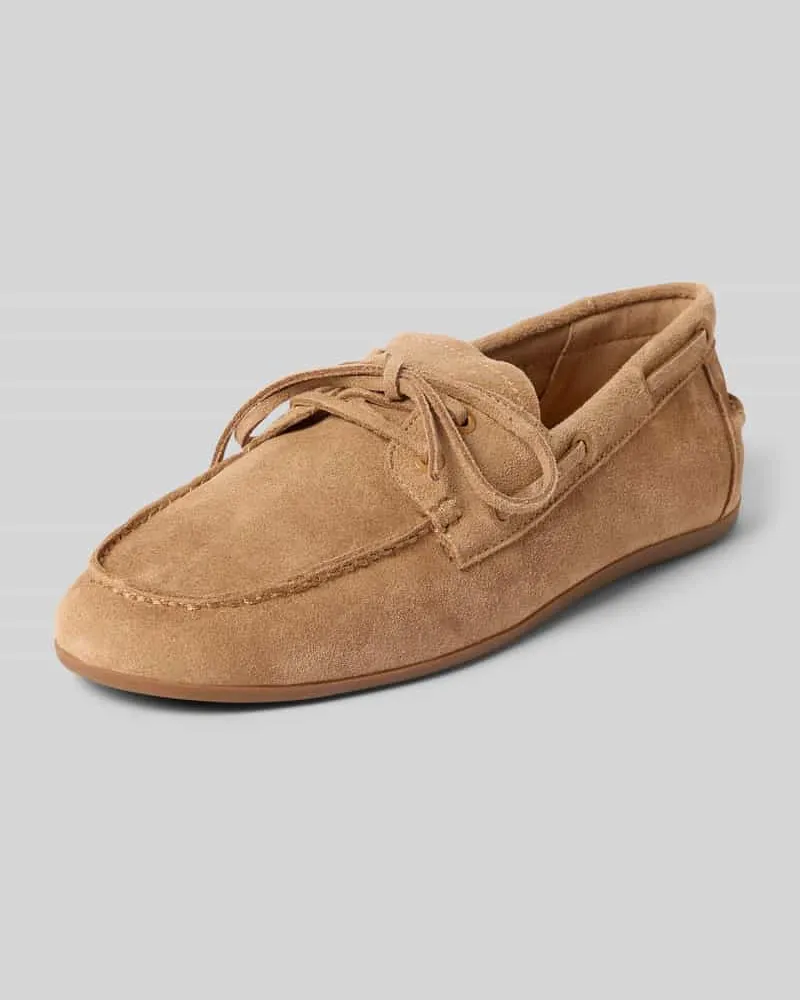 Inuovo Loafer aus echtem Leder mit Zierschleife Beige