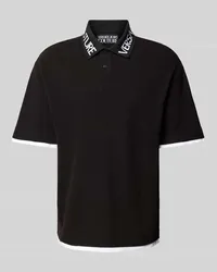 Versace Jeans Poloshirt mit Label-Print Black