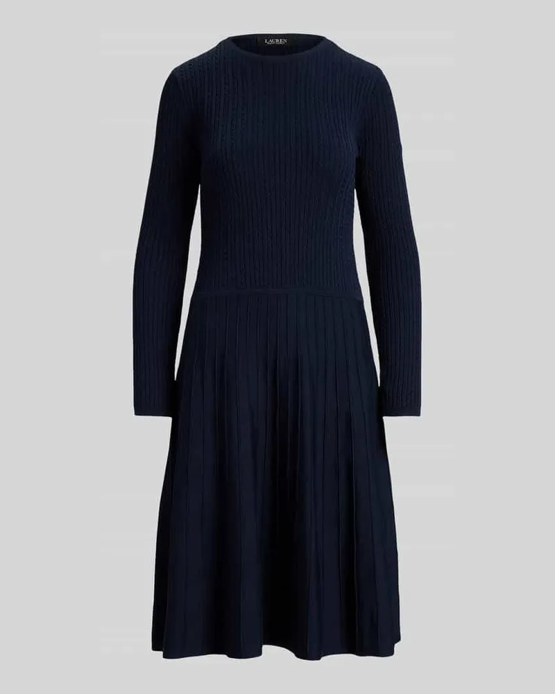 Ralph Lauren Strickkleid mit plissiertem Rocksaum Marine
