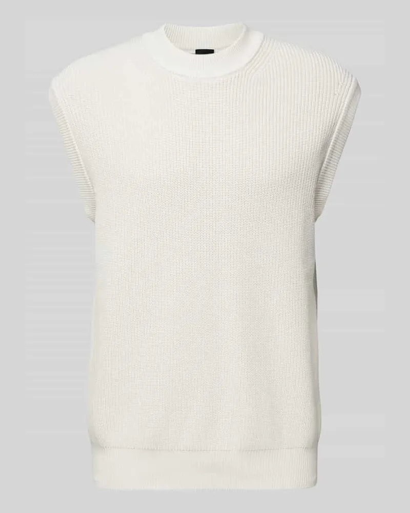 HUGO BOSS Pullunder mit Rundhalsausschnitt Modell 'Kecotto Offwhite