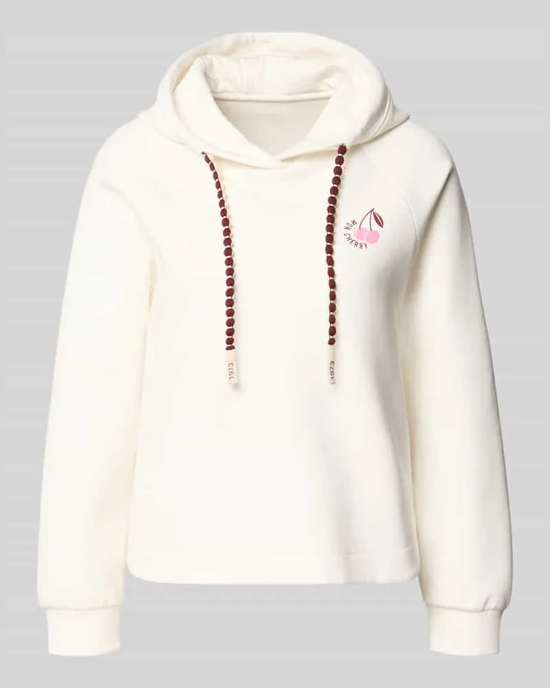 Marc Cain Relaxed Fit Hoodie mit Motiv-Print Offwhite
