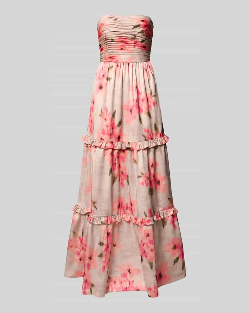 Adrianna Papell Maxikleid im Off-Shoulder-Look mit Rüschen Koralle