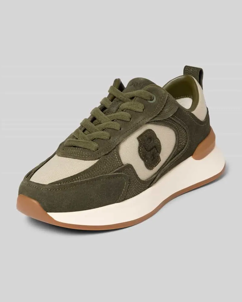HUGO BOSS Sneaker aus echtem Rindsleder Modell 'B Icon_Runn_stcsdcv Dunkelgruen