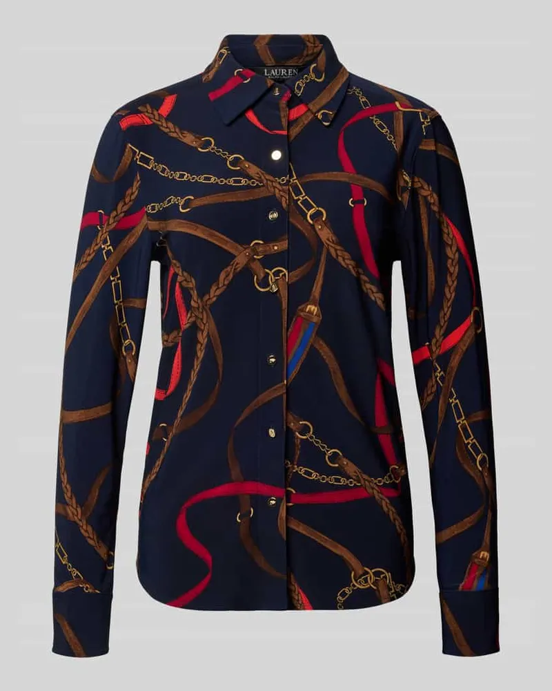 Ralph Lauren Regular Fit Hemdbluse im Allover-Look Modell 'DAQUANE Marine
