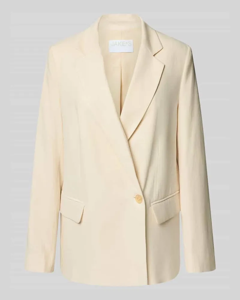JAKE*S Relaxed Fit Blazer aus Viskose-Mix mit Pattentaschen Beige