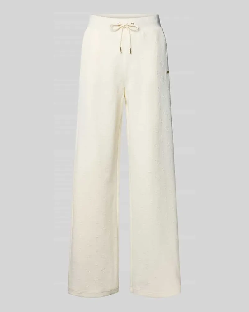 Guess Wide Leg Stoffhose mit Strukturmuster Modell 'PEONY Offwhite