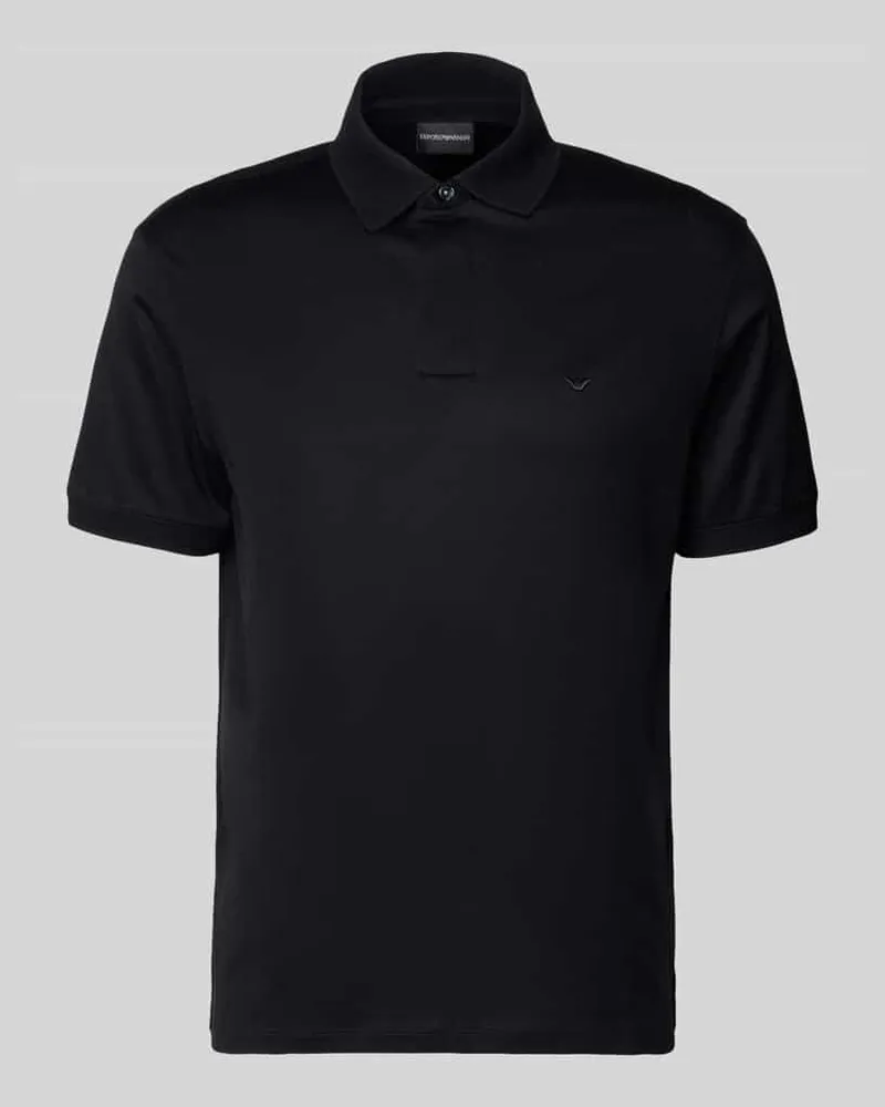Emporio Armani Poloshirt mit kurzer Knopfleiste Black