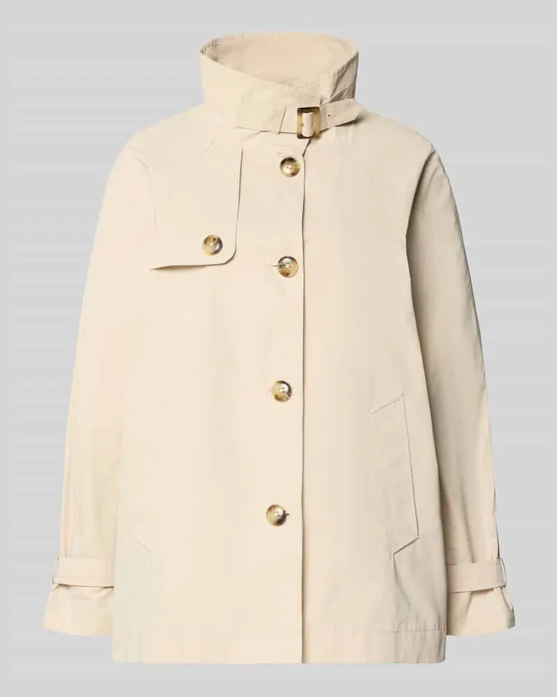 Fuchs Schmitt Trenchcoat mit Stehkragen und Ärmelriegeln Beige