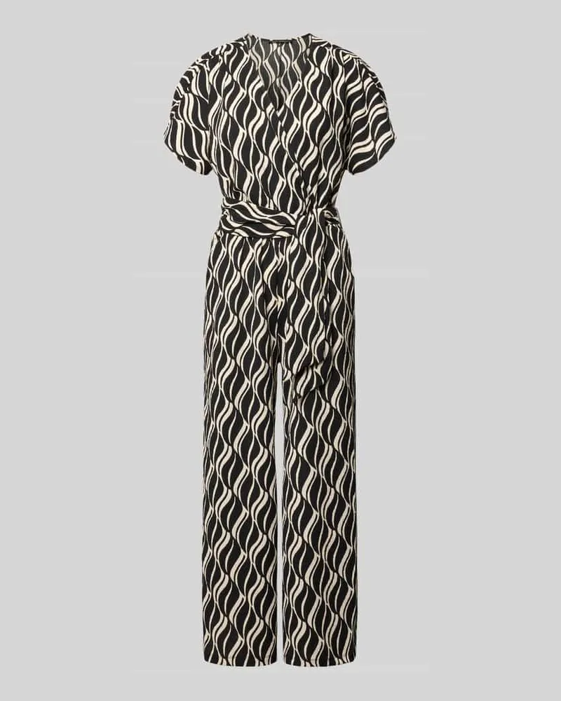 Betty Barclay Jumpsuit im Allover-Look mit V-Ausschnitt Black
