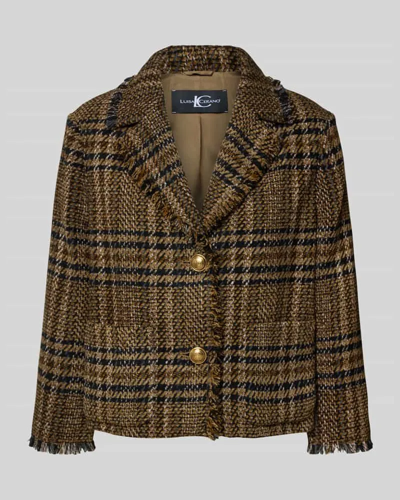 Luisa Cerano Regular Fit Blazer mit Fransen Camel