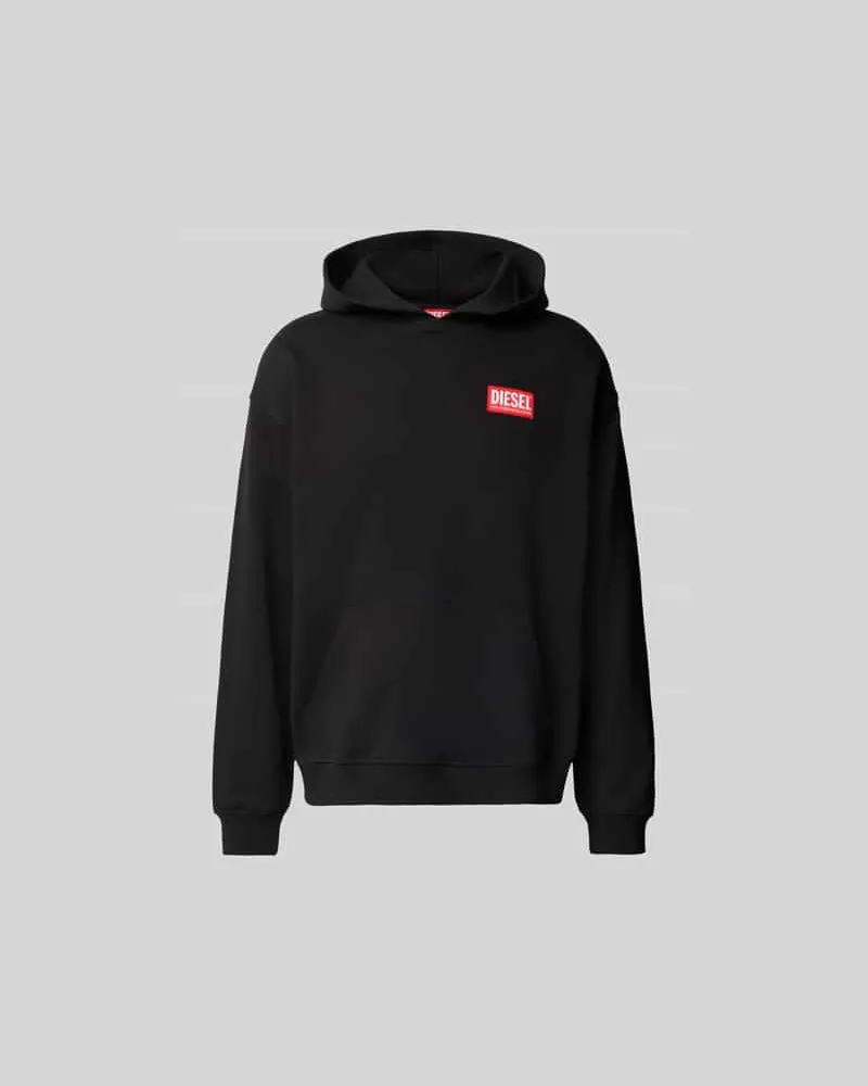 Diesel Oversized Hoodie mit Logo-Patch Black