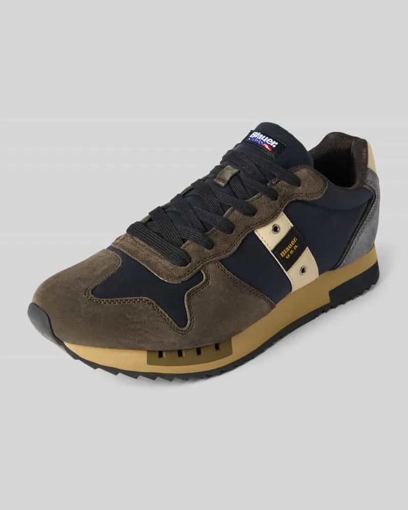 Blauer Sneaker mit Schnürverschluss Modell 'QUEEN Mittelbraun