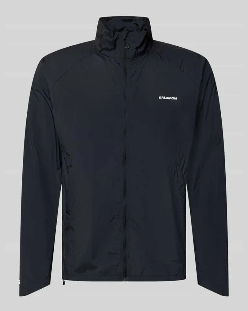 Salomon Jacke mit Stehkragen und Logo Black