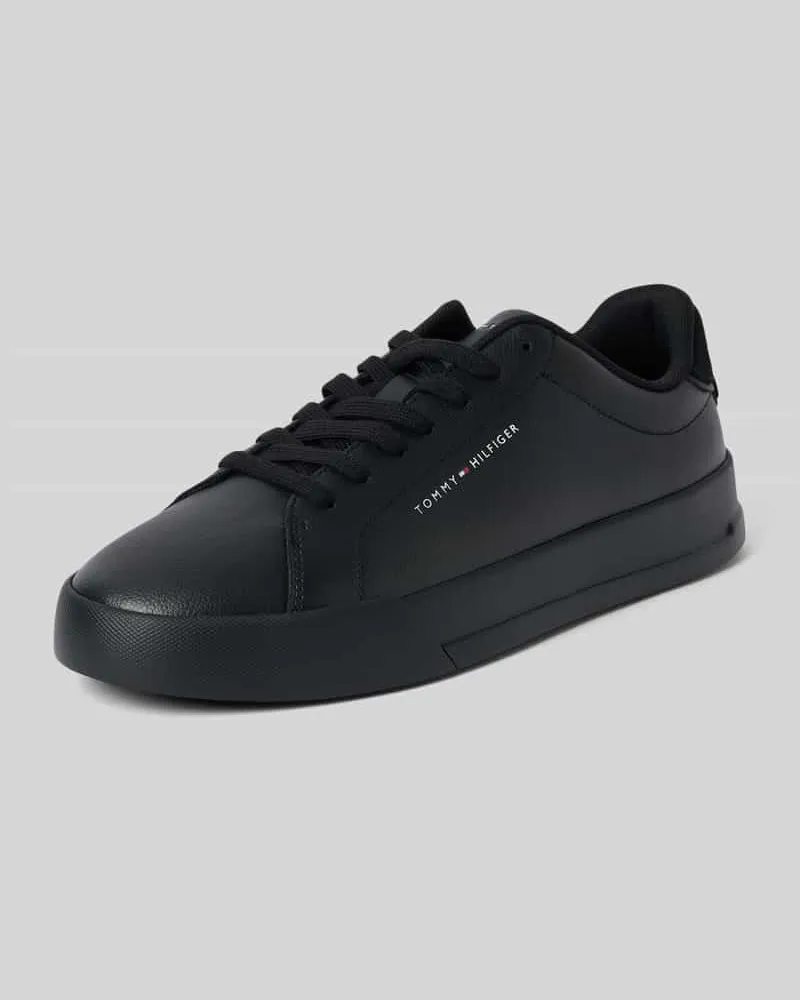 Tommy Hilfiger Low Top Sneaker aus echtem Leder Modell 'COURT Black