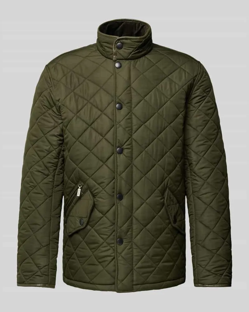 Barbour Steppjacke mit Stehkragen Oliv