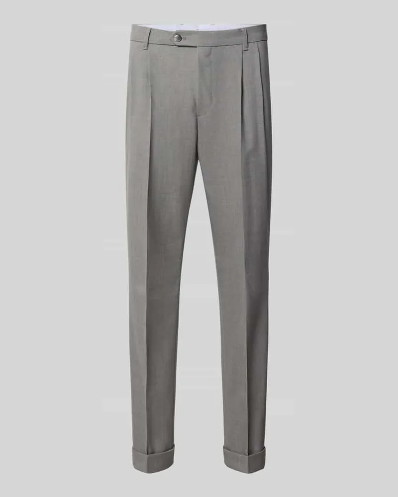 HUGO BOSS Schmale Hose aus reiner Schurwolle Modell 'H-Perin Hellgrau