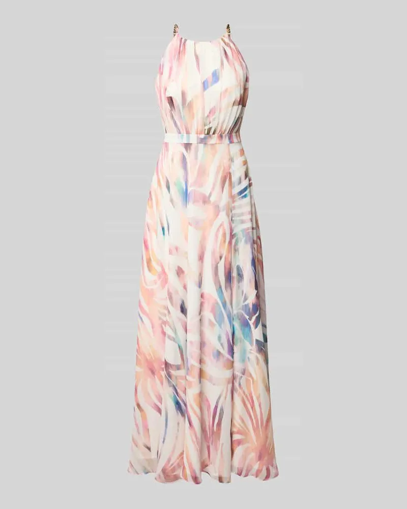 Swing Abendkleid mit rückseitigem Schlüsselloch-Ausschnitt Offwhite