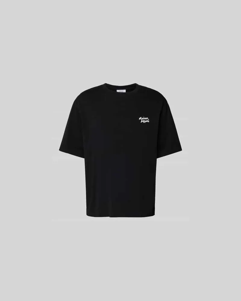 Kitsuné T-Shirt mit Label-Print Black