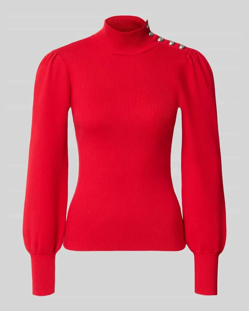 Ralph Lauren Slim Fit Turtleneck-Pullover aus Baumwoll-Modal-Mix Rot