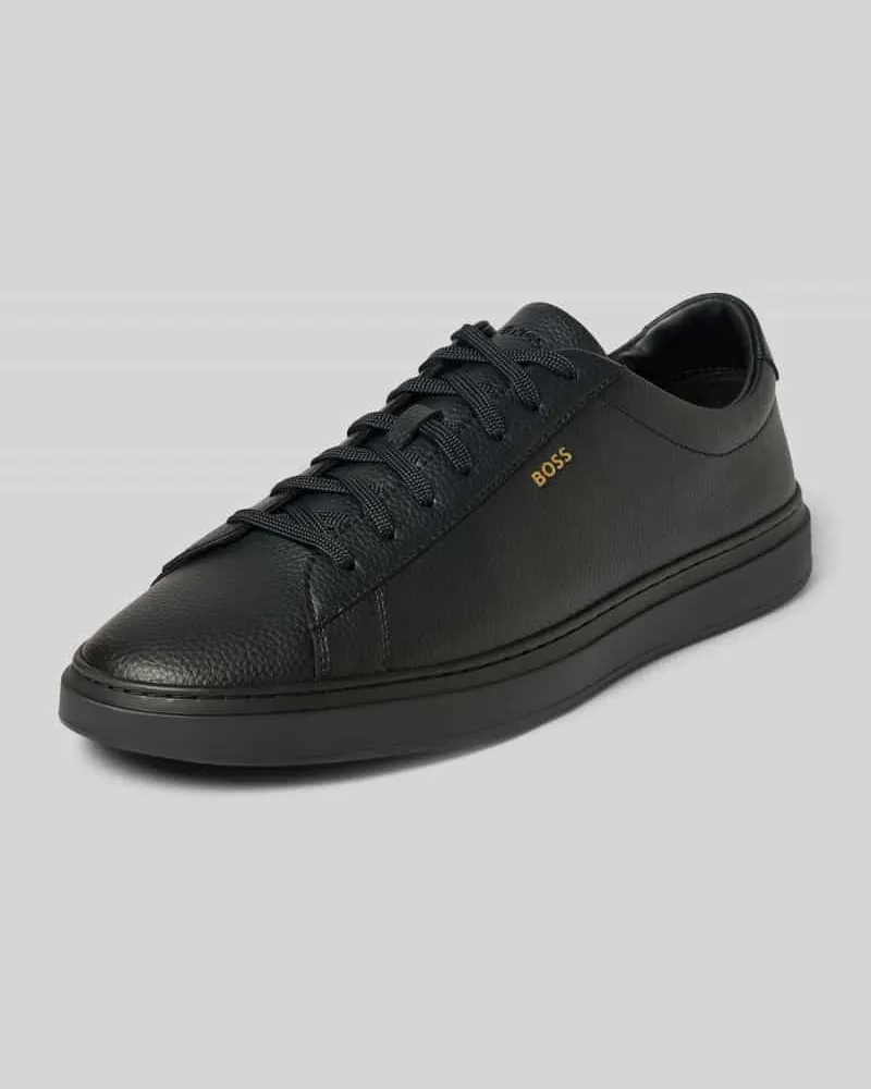 HUGO BOSS Sneaker aus Rindsnappa mit Label-Detail Black