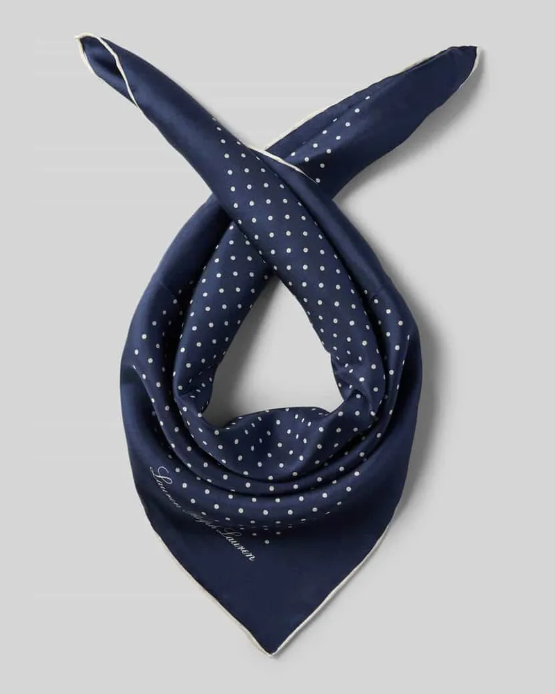 Ralph Lauren Seidenschal mit Logo-Print Modell 'DOT Marine