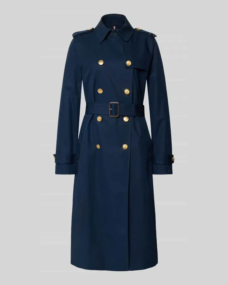 Tommy Hilfiger Slim Fit Trenchcoat aus reiner Baumwolle Marine