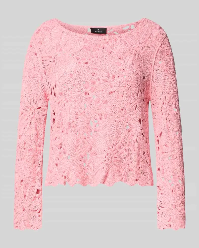 monari Strickshirt mit Häkelspitze Modell 'Cornelly Altrosa
