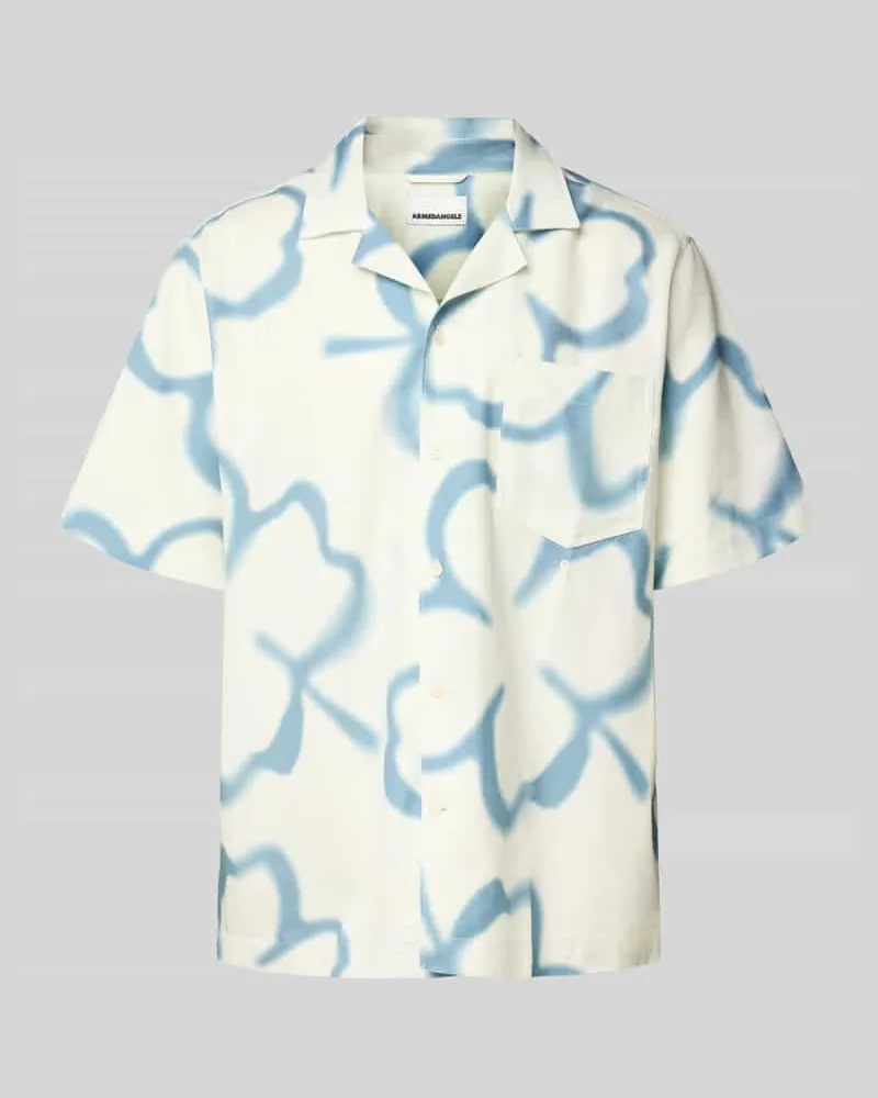 Armedangels Relaxed Fit Freizeithemd aus Lyocell-Baumwoll-Mix Hellblau