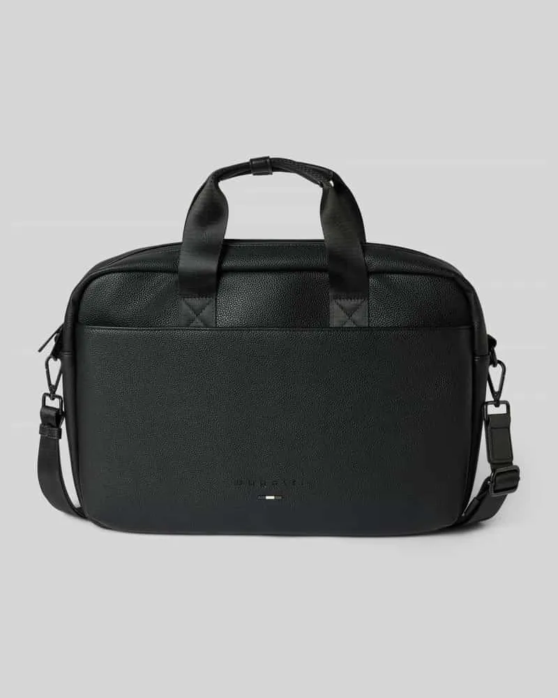 Bugatti Laptoptasche aus echtem Leder Black