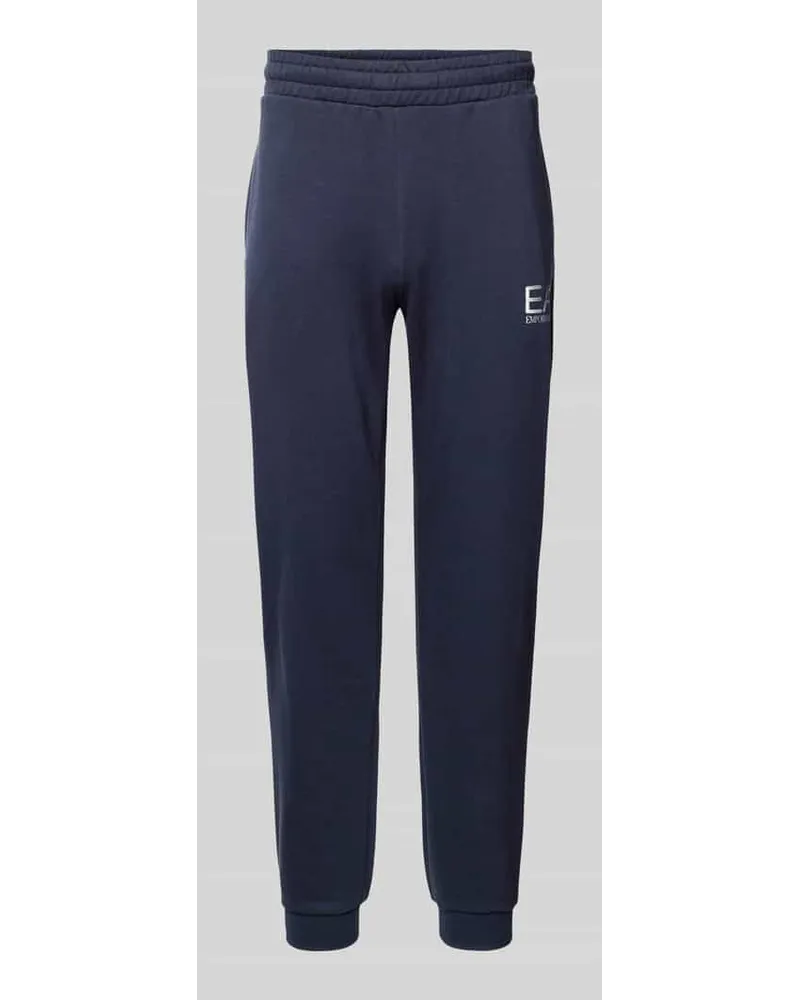 EA7 Sweatpants mit elastischem Bund Modell 'SPRAY Dunkelblau