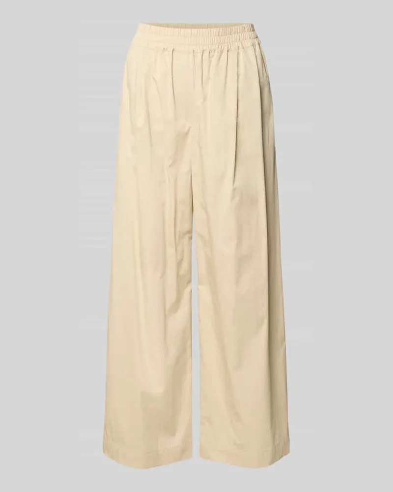 Max Mara Regular Fit Weite Hose aus reiner Baumwolle Modell 'GOLFO Sand