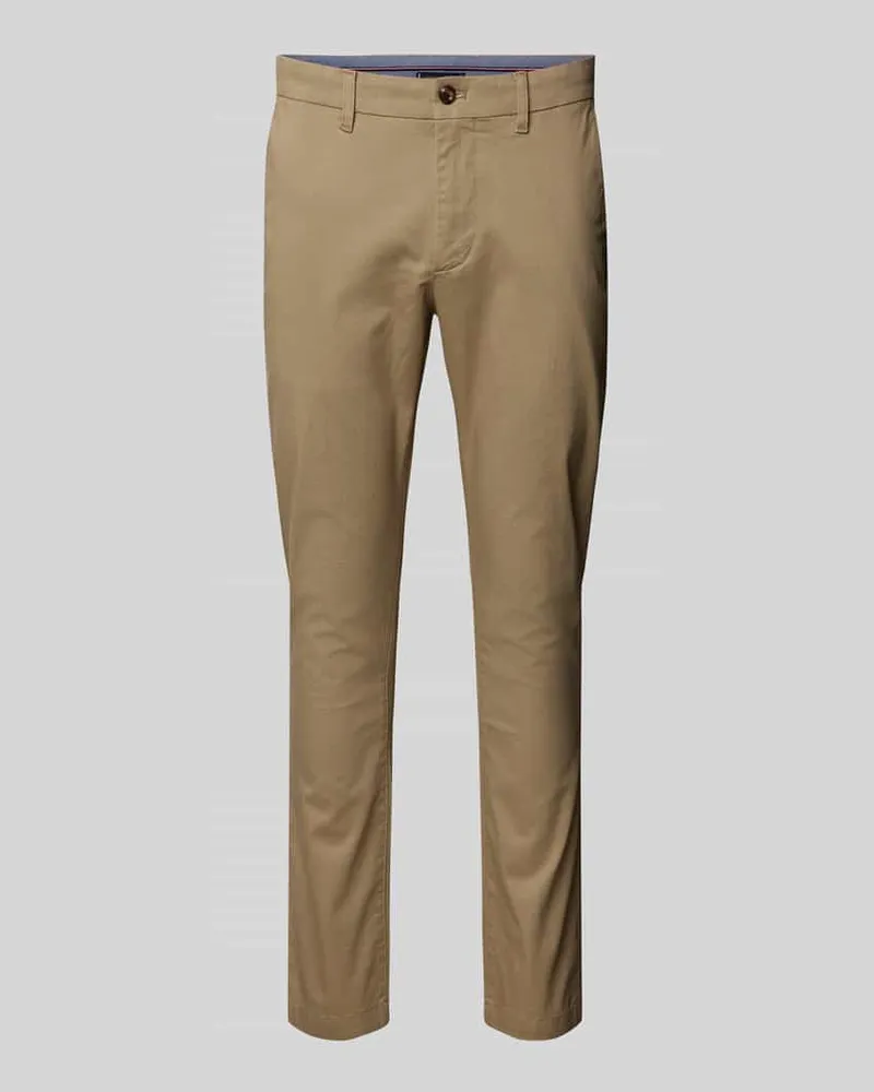 Tommy Hilfiger Slim Fit Chino mit Knopf- und Reißverschluss Modell 'BLEECKER Khaki