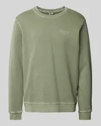 Pepe Jeans Sweatshirt mit Label-Stitching Modell 'Aris Crew Oliv