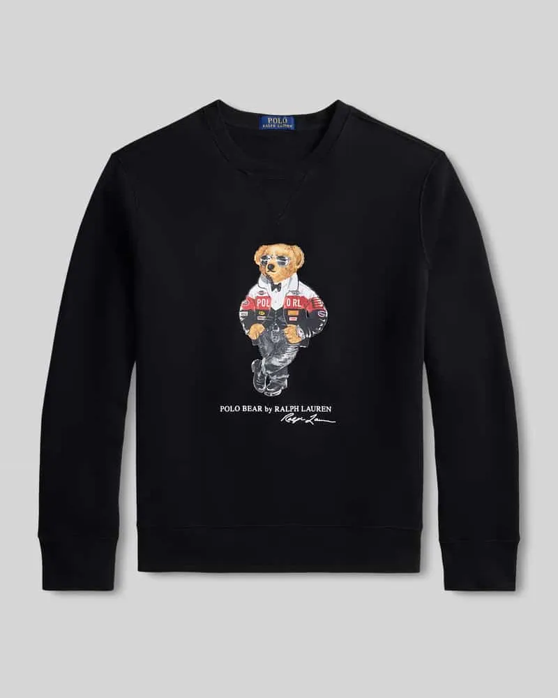 Ralph Lauren Regular Fit Sweatshirt mit ikonischem Bären-Motivprint aus Baumwollmix Black