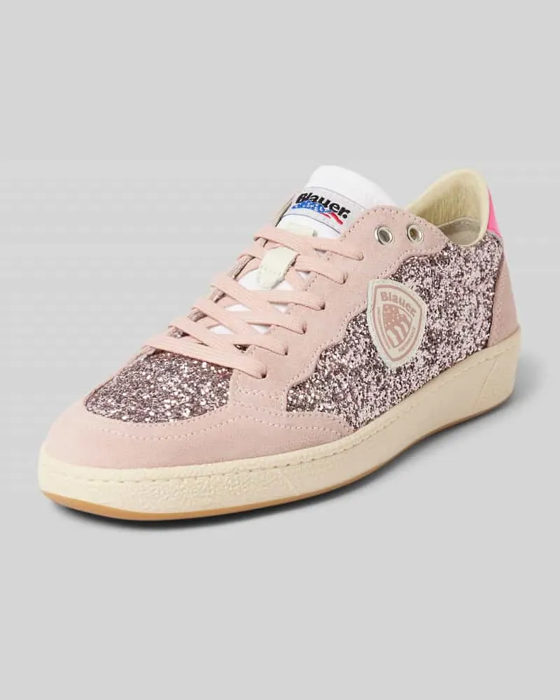 Blauer Sneaker mit Label-Badge Modell 'OLYMPIA Pink