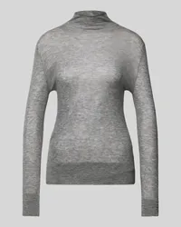 Stefanel Strickpullover mit Stehkragen Mittelgrau