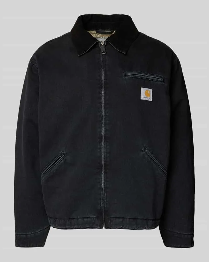 Carhartt WIP Jeansjacke mit Umlegekragen und Reißverschluss Modell 'DETROIT Black