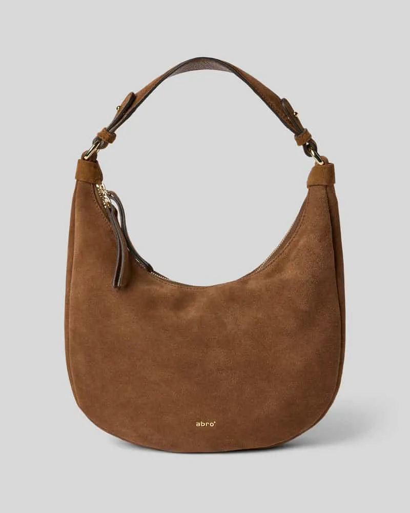 Abro Shoulder Bag aus echtem Leder mit Logo-Applikation Modell 'NANA Dunkelbraun