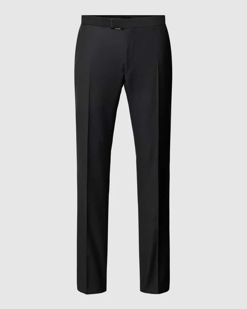 JOOP! Slim Fit Anzughose mit Bügelfalten Modell 'Bask Black