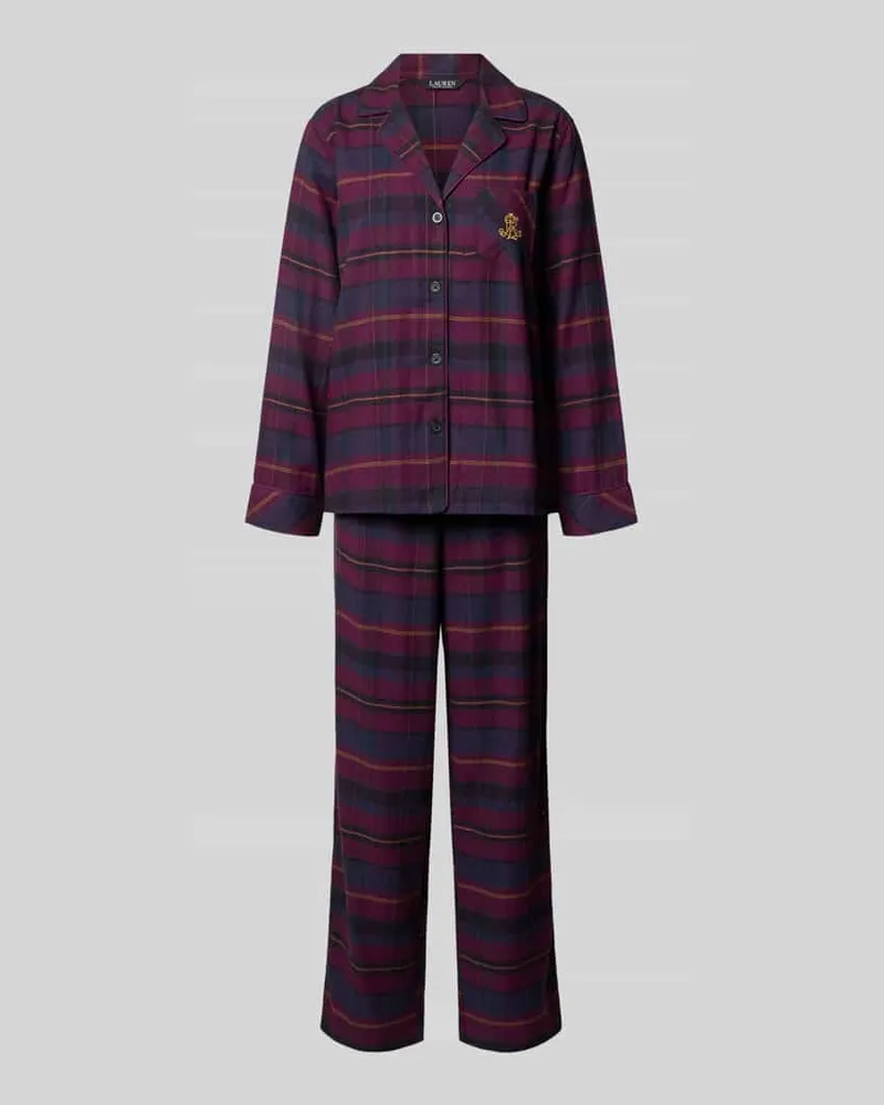 Ralph Lauren Pyjama-Set mit Logo-Stitching im 2-teiligen Set Bordeaux