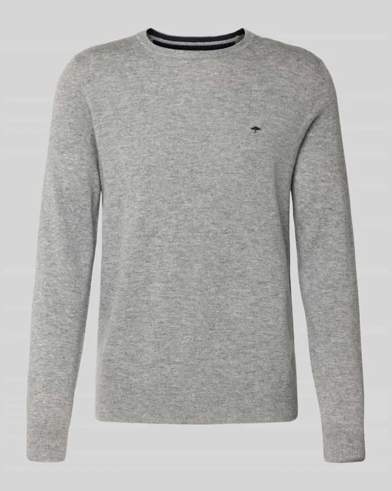 Fynch-Hatton Regular Fit Pullover mit Kaschmir-Anteil Modell 'Merino Hellgrau