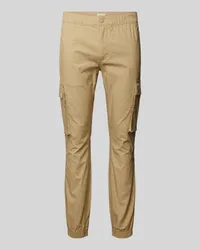 Calvin Klein Skinny Fit Cargohose mit Label-Patch Beige