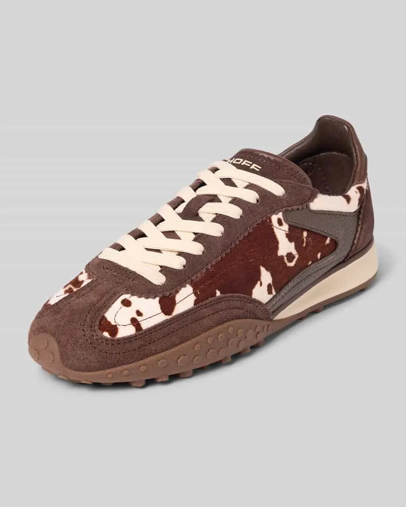 HOFF Sneaker aus Leder im Allover-Look Modell 'BRIDGE MKII Dunkelbraun