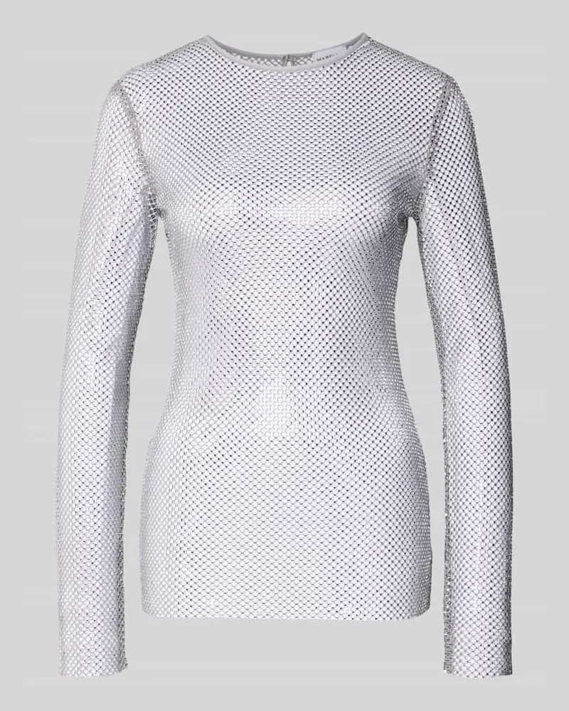 MARELLA Longsleeve mit Lochstickerei Modell 'LOPEROSO Silber