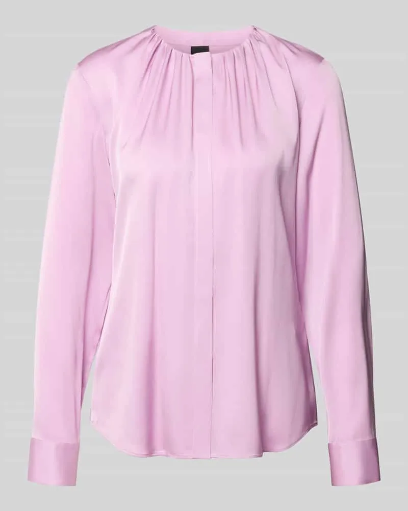 HUGO BOSS Regular Fit Langarmbluse aus Seiden-Mix Modell 'BANORAH Pink