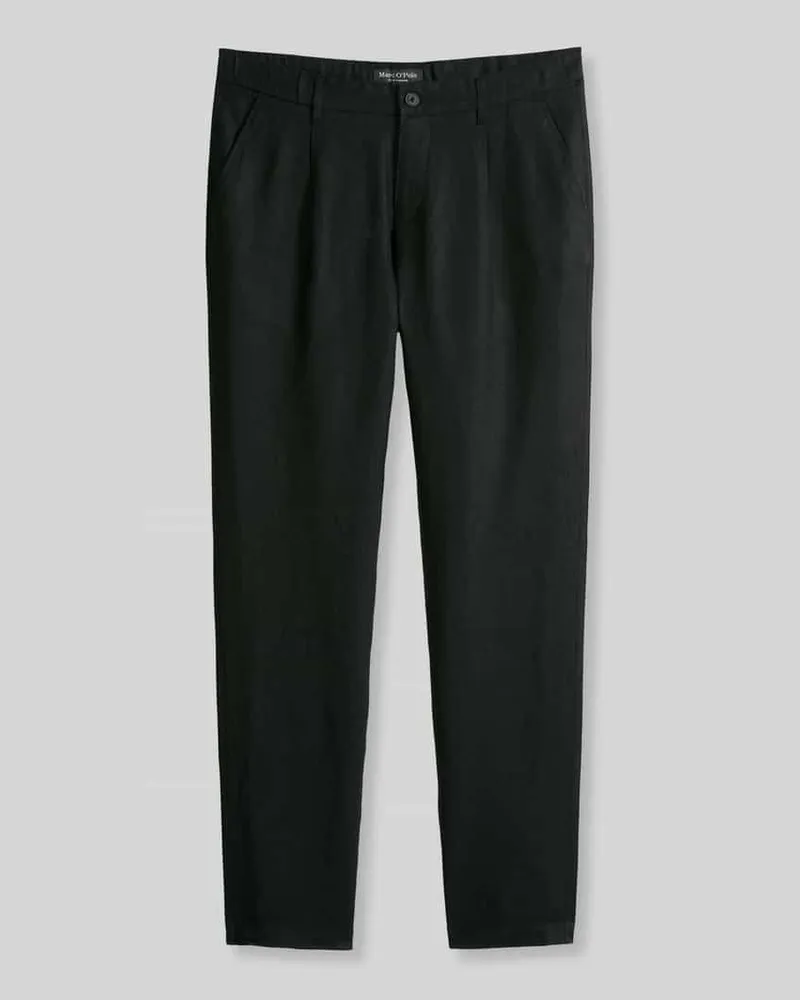 Marc O'Polo Tapered Leinenhose mit Gürtelschlaufen Modell 'OSBY JOGGER Black