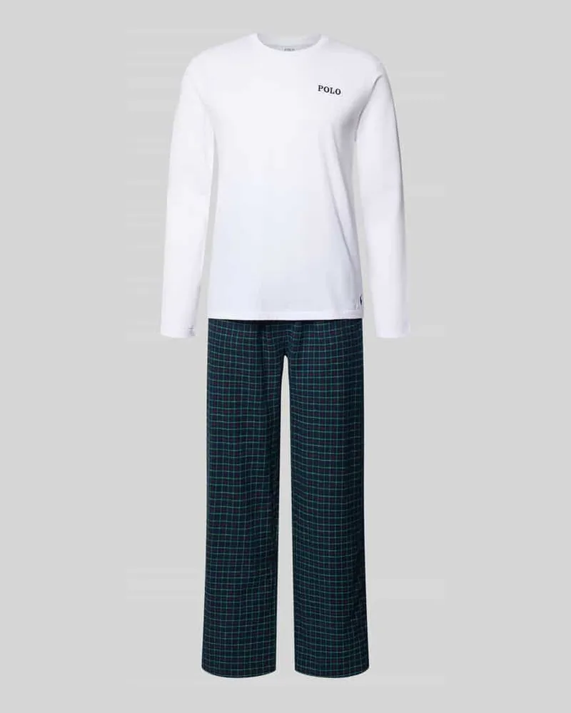 Ralph Lauren PJ Set Flanell Giftbox Weiss